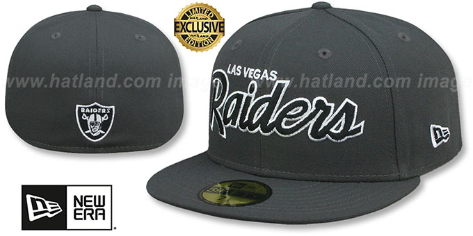 Raiders 'NFL TEAM-SCRIPT' Charcoal Fitted Hat by New Era