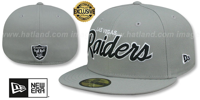 Raiders 'NFL TEAM-SCRIPT' Light Grey Fitted Hat by New Era