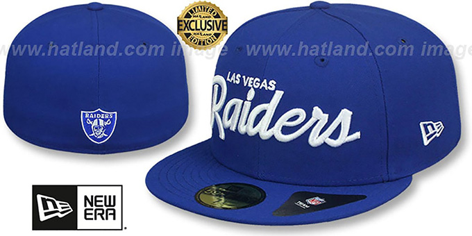 Raiders 'NFL TEAM-SCRIPT' Royal Fitted Hat by New Era