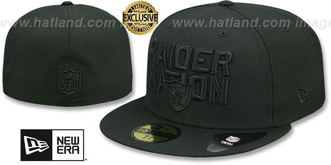 Las Vegas Raiders RAIDER-NATION BLACKOUT Fitted Hat