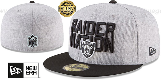 Raiders 'RAIDER-NATION' Grey-Black Fitted Hat by New Era