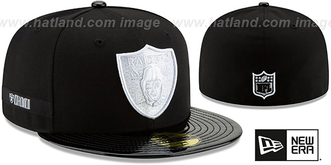 Raiders 'RETRO-HOOK' Black-White Fitted Hat by New Era