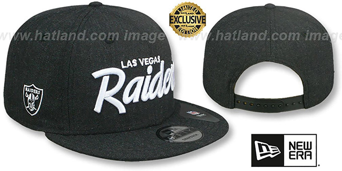 Raiders 'SCRIPT TEAM-BASIC SNAPBACK' Heather Black Hat by New Era