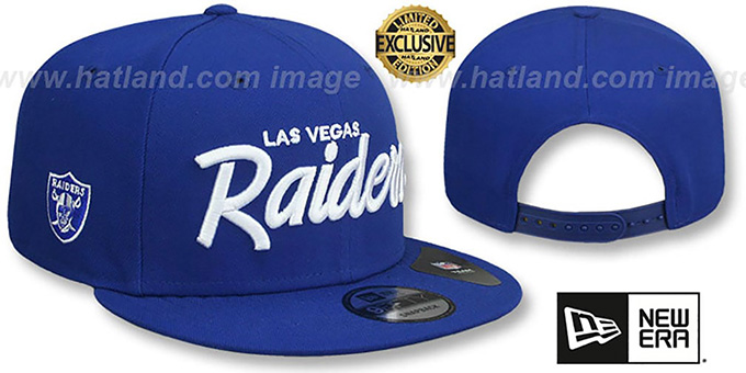 Raiders 'SCRIPT TEAM-BASIC SNAPBACK' Royal-White Hat by New Era