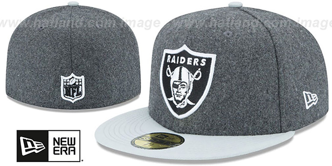 Raiders 'SHADER MELTON' Grey-Grey Fitted Hat by New Era