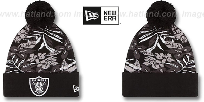 Raiders 'SNOW-TROPICS' Black Knit Beanie Hat by New Era