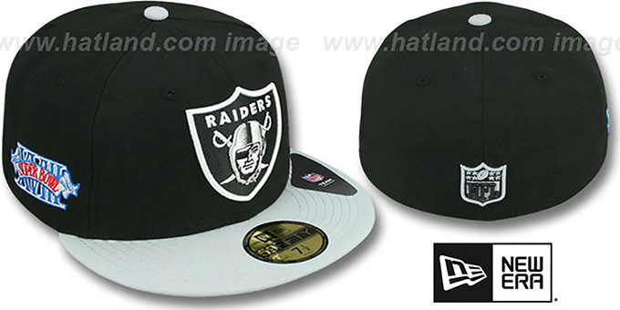 Raiders 'SUPER BOWL XVIII' Black Fitted Hat by New Era