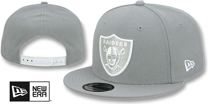 Raiders 'TEAM-BASIC SNAPBACK' Light Grey-White Hat by New Era