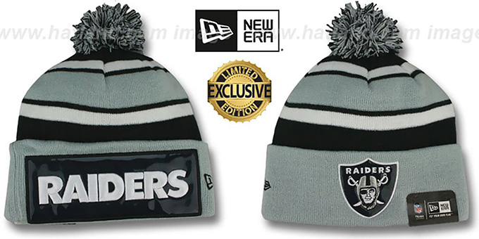 Raiders THROWBACK 'BIG-SCREEN' Knit Beanie Hat by New Era