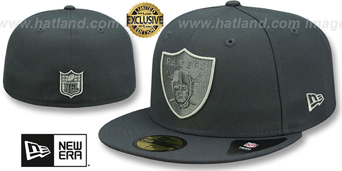 Raiders 'TONAL-POP' Charcoal-Pewter Fitted Hat by New Era