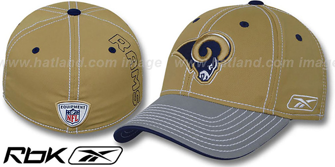 Rams '2008-09 SIDELINE-2 FLEX' Tan-Grey Hat by Reebok