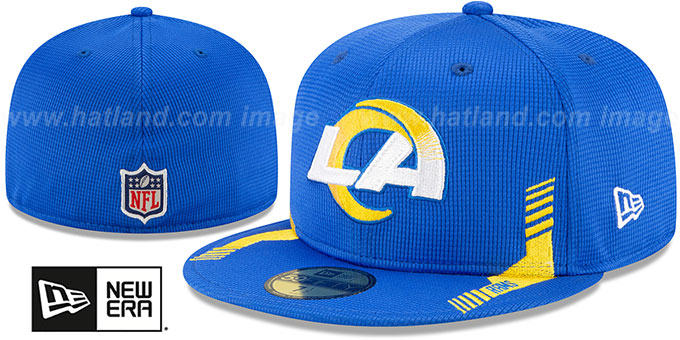 Rams '2021 NFL SIDELINE HOME' Royal Fitted Hat by New Era