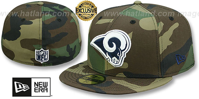 Rams 'NFL TEAM-BASIC' Army Camo Fitted Hat by New Era