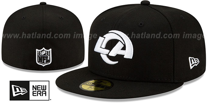 Rams 'NFL TEAM-BASIC' Black-White Fitted Hat by New Era