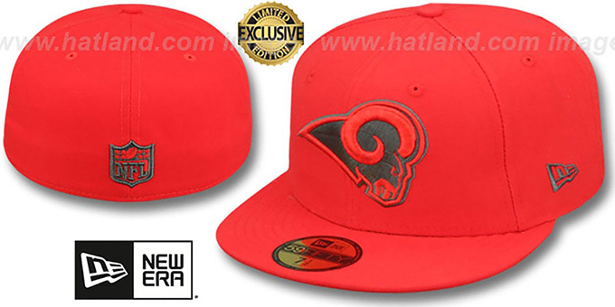 Rams 'NFL TEAM-BASIC' Fire Red-Charcoal Fitted Hat by New Era