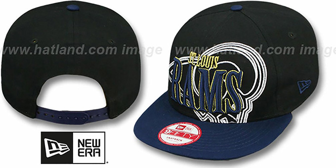 Rams 'THROUGH SNAPBACK' Black-Navy Hat by New Era