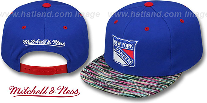 Rangers 'KNIT-WEAVE SNAPBACK' Royal-Multi Hat by Mitchell and Ness