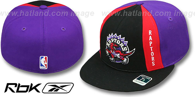 Raptors 'AJD THROWBACK PINWHEEL' Black-Purple Fitted Hat by Reebok