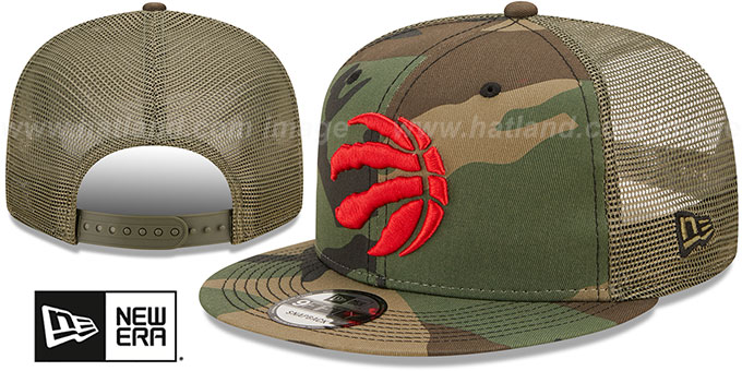 Raptors 'ARMY CAMO TRUCKER' Hat by New Era