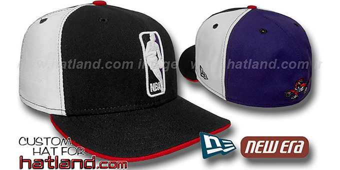 Raptors 'LOGOMAN' Black-White-Purple Fitted Hat by New Era