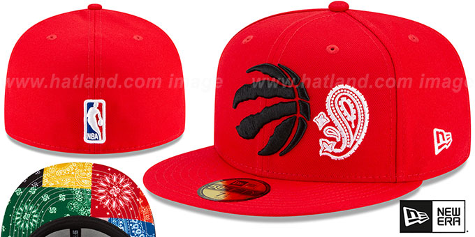 Raptors 'PAISLEY QUILT BOTTOM' Red Fitted Hat by New Era