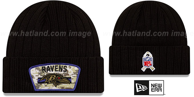 Ravens '2021 SALUTE-TO-SERVICE' Knit Beanie Hat by New Era