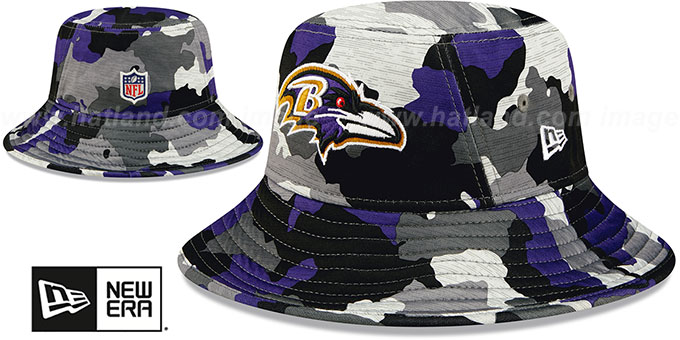 Ravens '2022 CAMO NFL TRAINING CAMP BUCKET' Hat by New Era