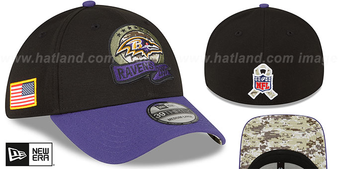 Ravens '2022 SALUTE-TO-SERVICE FLEX' Black-Purple Hat by New Era