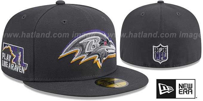 Ravens 2024 'ONSTAGE NFL DRAFT' Grey Fitted Hat by New Era