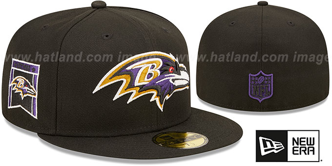 Ravens 'BANNER SIDE-PATCH' Black Fitted Hat by New Era