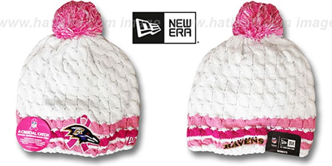 Ravens 'BCA CRUCIAL CATCH' Womens Knit Beanie Hat by New Era