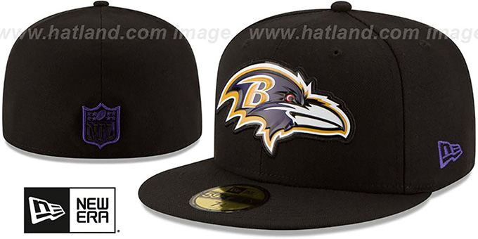 Ravens 'BEVEL' Black Fitted Hat by New Era