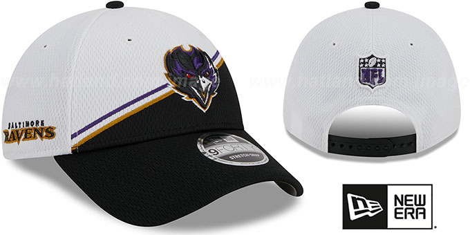 Ravens 'DASHMARK SIDELINE SNAPBACK' White-Black Hat by New Era