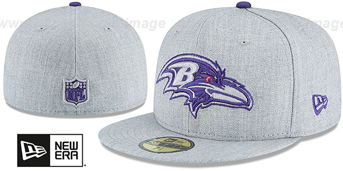 Ravens 'HEATHER TEAM-BASIC' Light Grey Fitted Hat by New Era