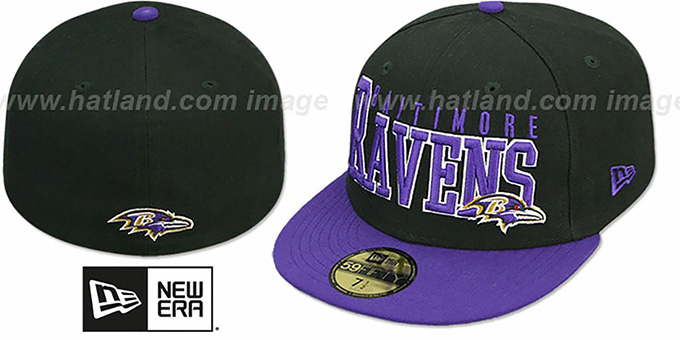 Ravens 'NFL 2T CHOP-BLOCK' Black-Purple Fitted Hat by New Era