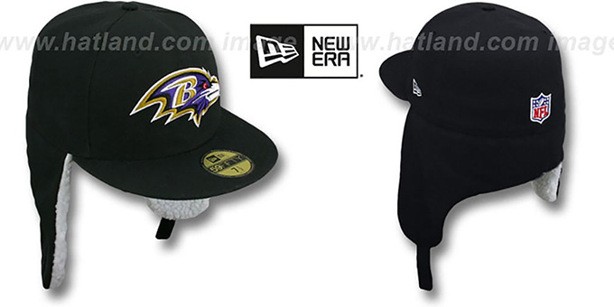 Ravens 'NFL-DOGEAR' Black Fitted Hat by New Era