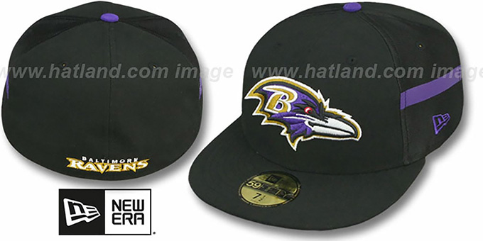 Ravens 'NFL JERSEY-STRIPE' Black Fitted Hat by New Era