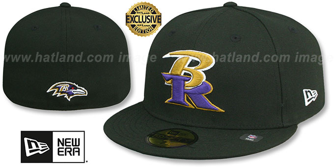 Ravens 'NFL LIGATURE' Black Fitted Hat by New Era