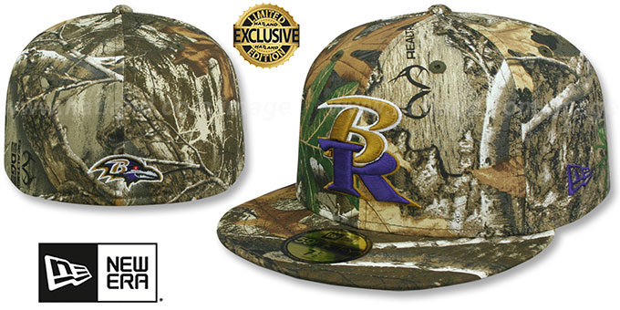 Ravens 'NFL LIGATURE' Realtree Camo Fitted Hat by New Era