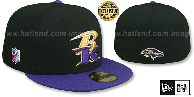 Ravens 'NFL LIGATURE SIDE-PATCH' Black-Purple Fitted Hat by New Era