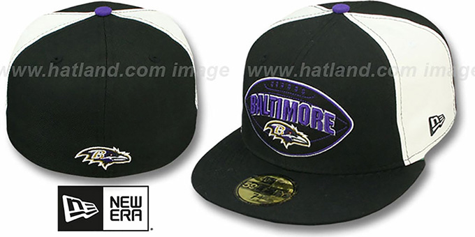 Ravens 'NFL RETRO PATCH' Black-White Fitted Hat by New Era