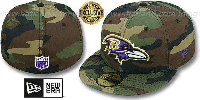 Ravens 'NFL TEAM-BASIC' Army Camo Fitted Hat by New Era