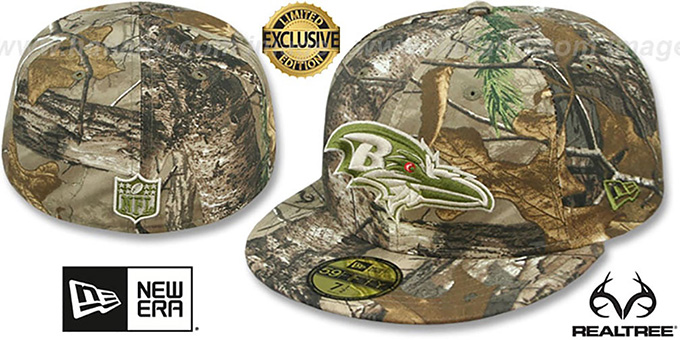 Ravens 'NFL TEAM-BASIC' Realtree Camo Fitted Hat by New Era