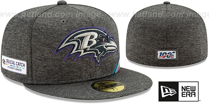 Ravens 'ONFIELD CRUCIAL CATCH' Grey Fitted Hat by New Era