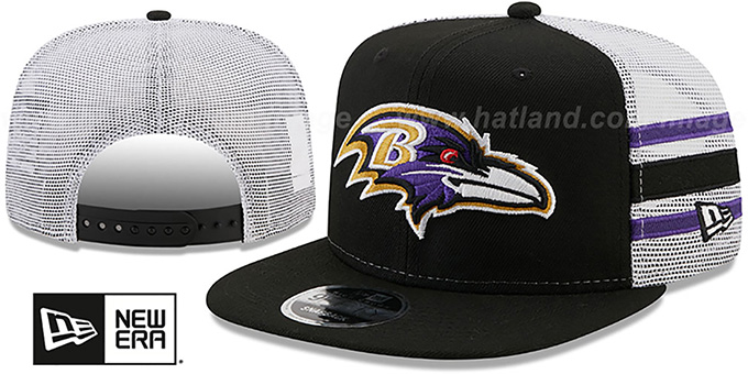 Ravens 'SIDE-STRIPE TRUCKER SNAPBACK' Black Hat by New Era