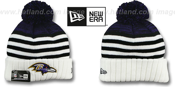 Ravens 'SNOWFALL STRIPE' Knit Beanie Hat by New Era