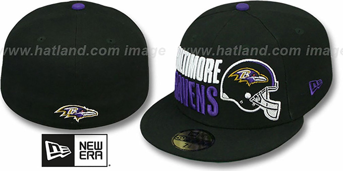 Ravens 'STACK-THE-BOX' Black Fitted Hat by New Era