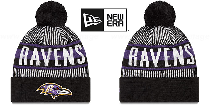 Ravens 'STRIPED' Knit Beanie Hat by New Era