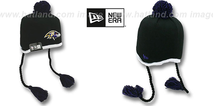 Ravens 'TEAM-TONE TASSLE' Black Knit Beanie Hat by New Era