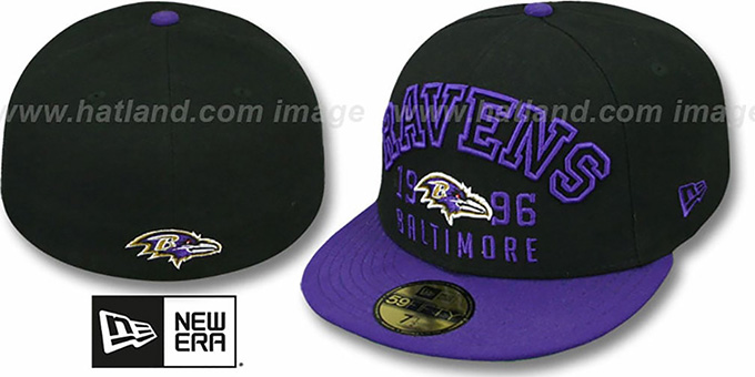 Ravens 'WORD-KNOCK' Black-Purple Fitted Hat by New Era